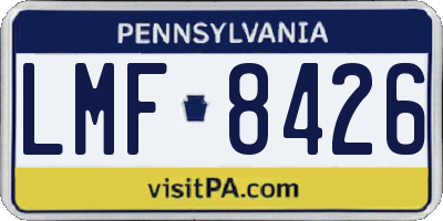 PA license plate LMF8426