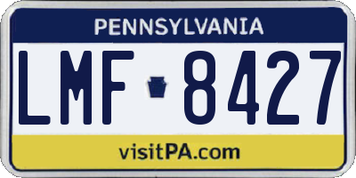 PA license plate LMF8427