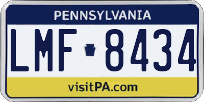 PA license plate LMF8434