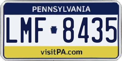 PA license plate LMF8435
