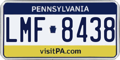 PA license plate LMF8438