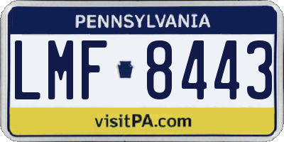 PA license plate LMF8443