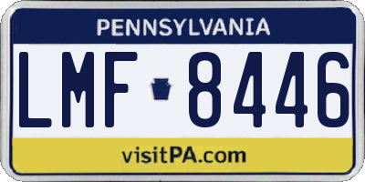 PA license plate LMF8446