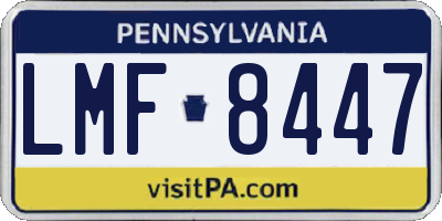 PA license plate LMF8447