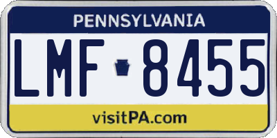 PA license plate LMF8455