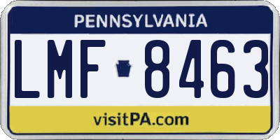 PA license plate LMF8463