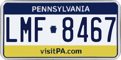 PA license plate LMF8467