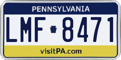 PA license plate LMF8471
