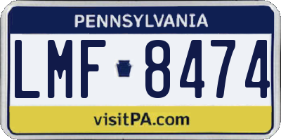 PA license plate LMF8474