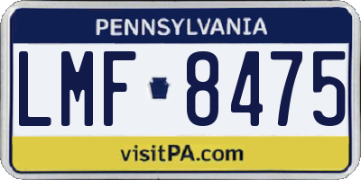 PA license plate LMF8475