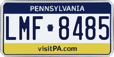 PA license plate LMF8485