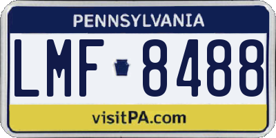PA license plate LMF8488