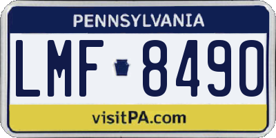 PA license plate LMF8490