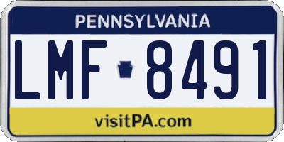 PA license plate LMF8491