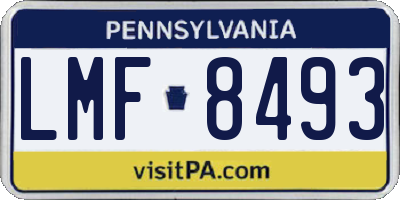 PA license plate LMF8493