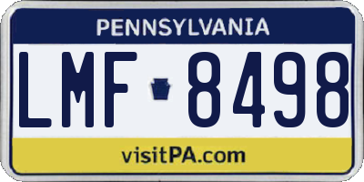 PA license plate LMF8498