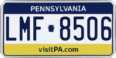 PA license plate LMF8506