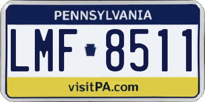 PA license plate LMF8511