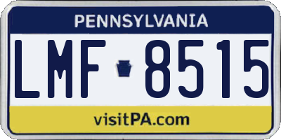 PA license plate LMF8515