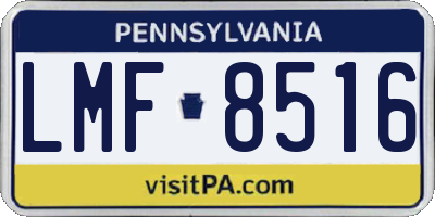 PA license plate LMF8516