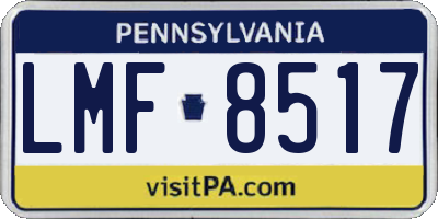 PA license plate LMF8517