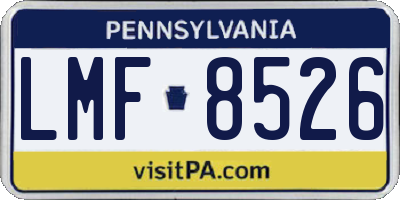 PA license plate LMF8526