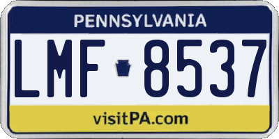 PA license plate LMF8537
