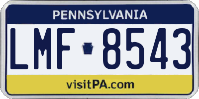 PA license plate LMF8543