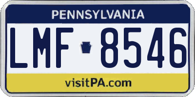 PA license plate LMF8546