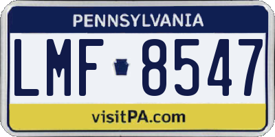 PA license plate LMF8547