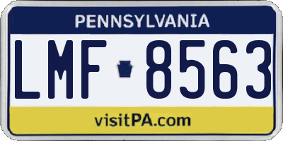 PA license plate LMF8563