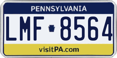 PA license plate LMF8564
