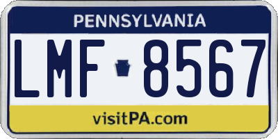 PA license plate LMF8567