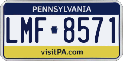 PA license plate LMF8571