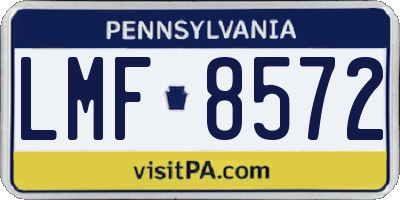 PA license plate LMF8572