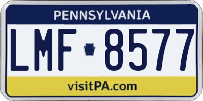 PA license plate LMF8577