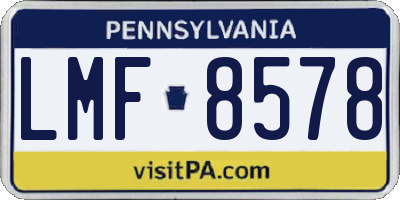 PA license plate LMF8578