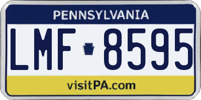 PA license plate LMF8595