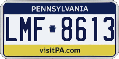 PA license plate LMF8613