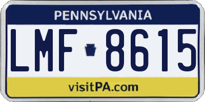 PA license plate LMF8615