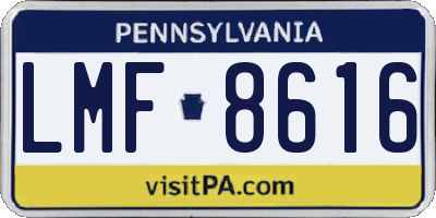 PA license plate LMF8616