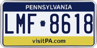 PA license plate LMF8618