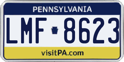 PA license plate LMF8623