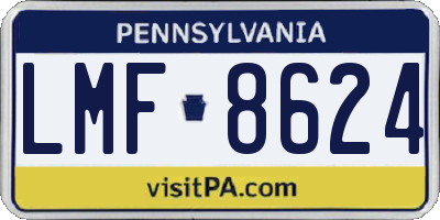 PA license plate LMF8624