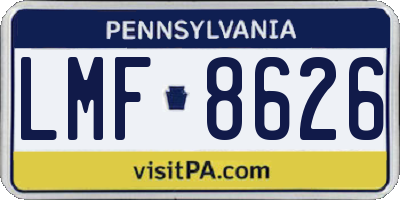 PA license plate LMF8626