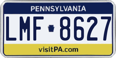 PA license plate LMF8627