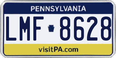 PA license plate LMF8628