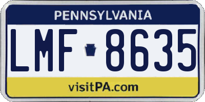 PA license plate LMF8635