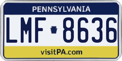 PA license plate LMF8636