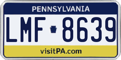PA license plate LMF8639